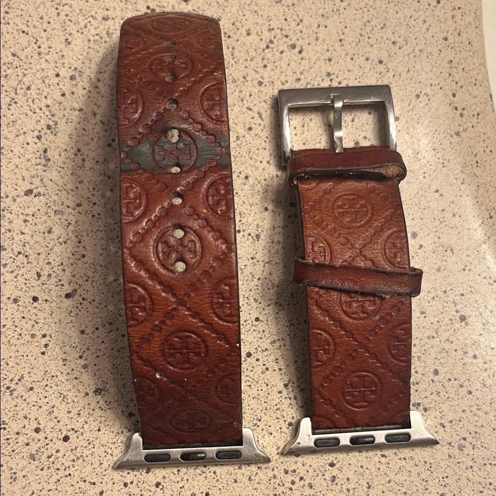 Tory Burch Brown Embossed Leather Watch Band